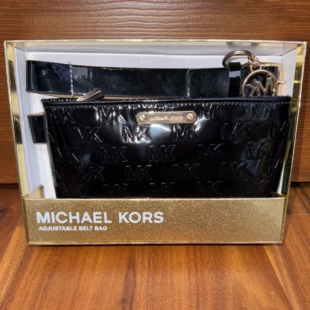 Michael Kors Glossy Black Belt Bag